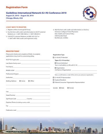 G-I-N Registration form 2010 - Guidelines International Network