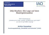 IAQ-Studien: Die Lage auf dem Niedriglohnsektor - Forum DL21