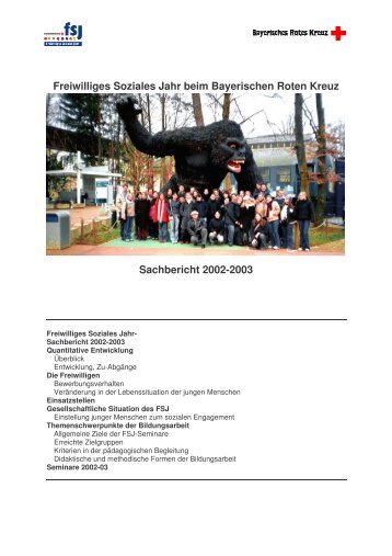 Sachbericht 2002-03 - Freiwilliges Soziales Jahr beim Bayerischen ...