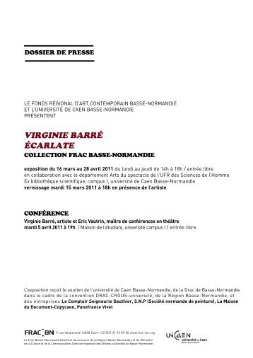 DP Virginie Barré FR.. - FRAC Basse-Normandie