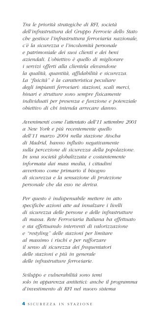 Stazioni italiane, clienti e percezione della sicurezza - Trenitalia