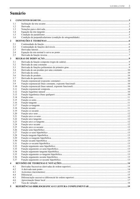  2/1/2013 – CDI-I: Tabela geral de Derivadas 