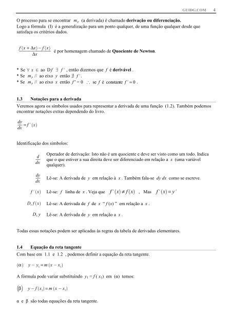  2/1/2013 – CDI-I: Tabela geral de Derivadas 