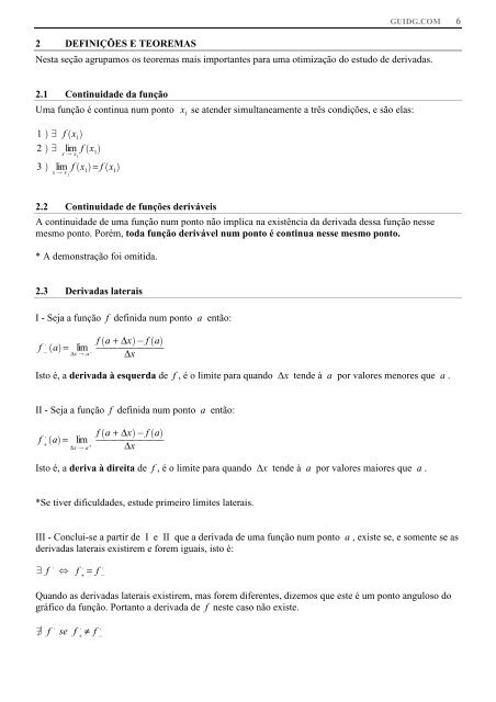  2/1/2013 – CDI-I: Tabela geral de Derivadas 