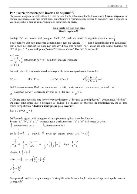 26/8/2012 – MAT: Fundamentos para uma demonstração da regra de sinais