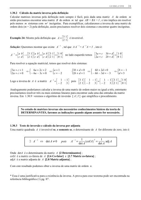 5/10/2012 – Matrizes, Determinantes e Sistemas Lineares.