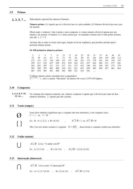 26/8/2012 – Notação matemática, símbolos matemáticos.