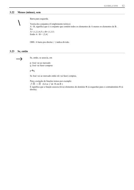 26/8/2012 – Notação matemática, símbolos matemáticos.