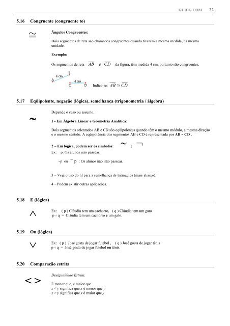 26/8/2012 – Notação matemática, símbolos matemáticos.
