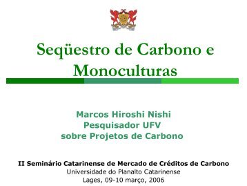 Seqüestro de Carbono e Monoculturas