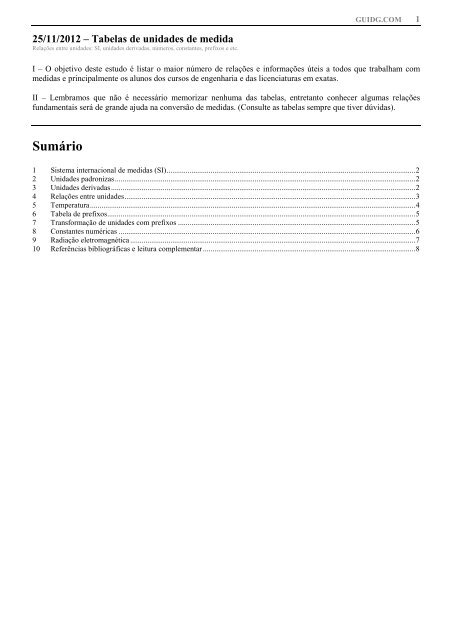 25 11 2012 Tabelas De Unidades De Medida