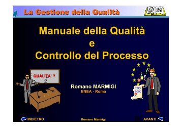 Il Manuale della Qualità ed il Controllo di Processo - C.R. ENEA ...