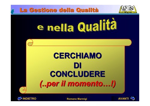 Il Manuale della Qualità ed il Controllo di Processo - C.R. ENEA ...