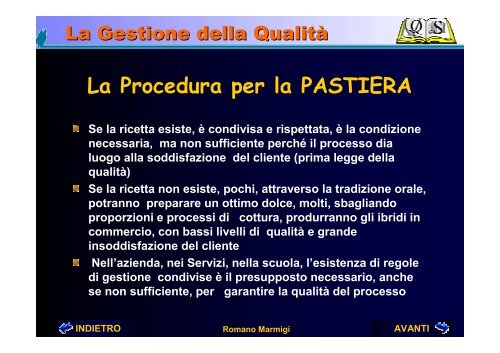 Il Manuale della Qualità ed il Controllo di Processo - C.R. ENEA ...