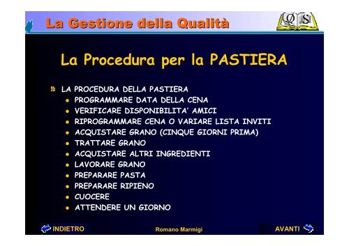 Il Manuale della Qualità ed il Controllo di Processo - C.R. ENEA ...