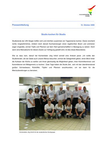 Pressemitteilung - Studentenwerk Siegen
