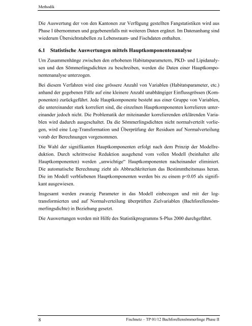 Bachforellensömmerlinge Phase II - Fischnetz