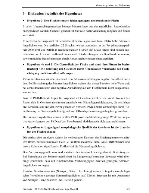 Bachforellensömmerlinge Phase II - Fischnetz