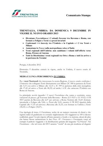 le novità in UMBRIA (.pdf 259 KB ) - FSNews