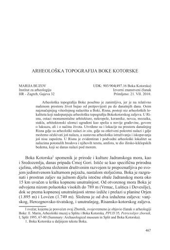 Arheološka topografija Boke Kotorske