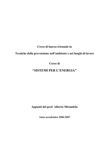 “SISTEMI PER L'ENERGIA” - Formazione e Sicurezza