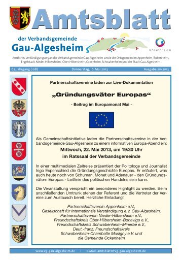 „Gründungsväter Europas“ - Verbandsgemeinde Gau-Algesheim