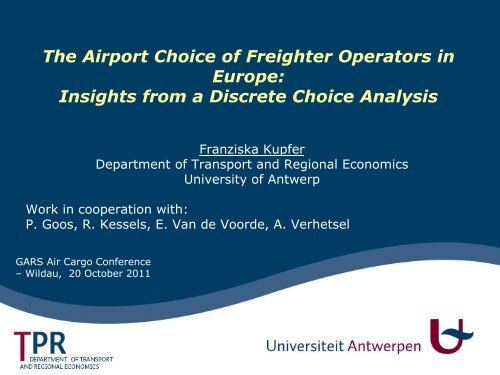 The Airport Choice of Freighter Operators in Europe