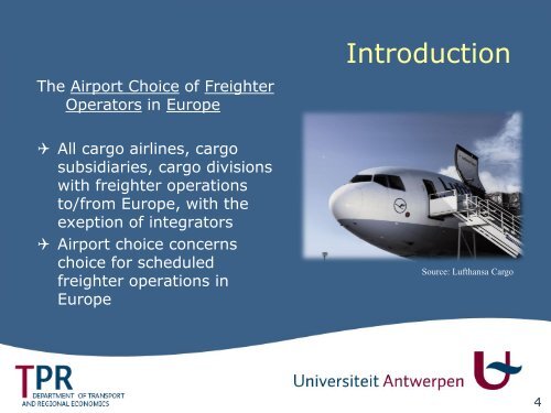 The Airport Choice of Freighter Operators in Europe