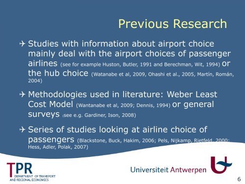 The Airport Choice of Freighter Operators in Europe