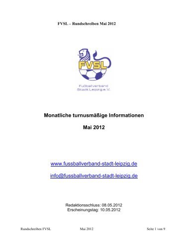 Rundschreiben Mai 2012 - Fussballverband Stadt Leipzig eV