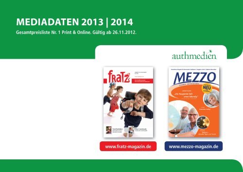 fratz Mediadaten 2013 - MEZZO-Magazin