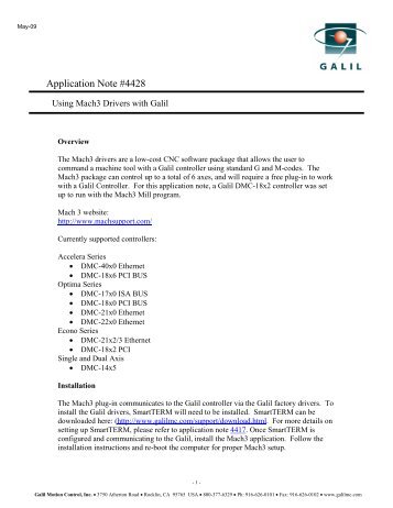 Application Note #4428 - Galil