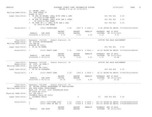 UNPAIDS FLATHEAD COUNTY LAND INFORMATION SYSTEM 07 ...