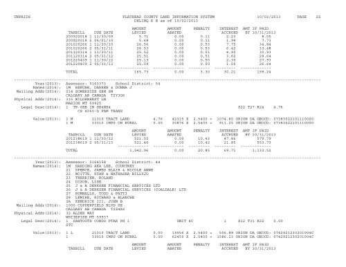 UNPAIDS FLATHEAD COUNTY LAND INFORMATION SYSTEM 07 ...