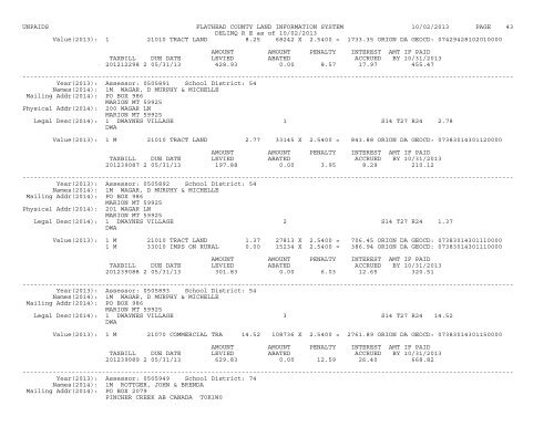 UNPAIDS FLATHEAD COUNTY LAND INFORMATION SYSTEM 07 ...