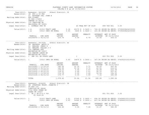 UNPAIDS FLATHEAD COUNTY LAND INFORMATION SYSTEM 07 ...