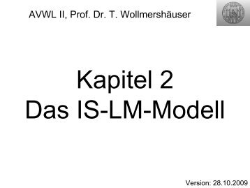 Kapitel 2 Das IS-LM-Modell