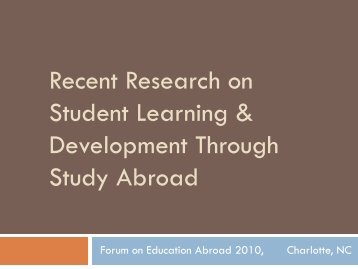 First Contact - Forum on Education Abroad