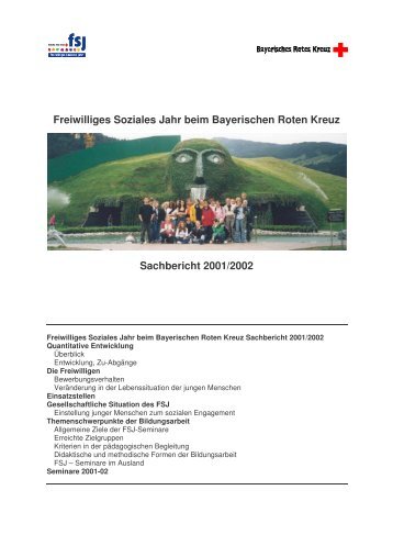 Sachbericht 2001-02 - Freiwilliges Soziales Jahr beim Bayerischen ...