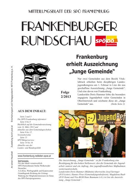 Ausgabe 2-2013 - Frankenburg.com