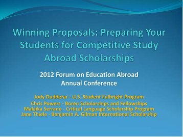 2012 Forum on Education Abroad Annual Conference