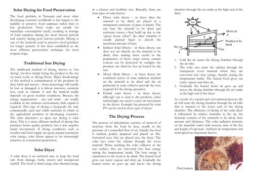 Solar Drying for Food Preservation - The Gaia-Movement