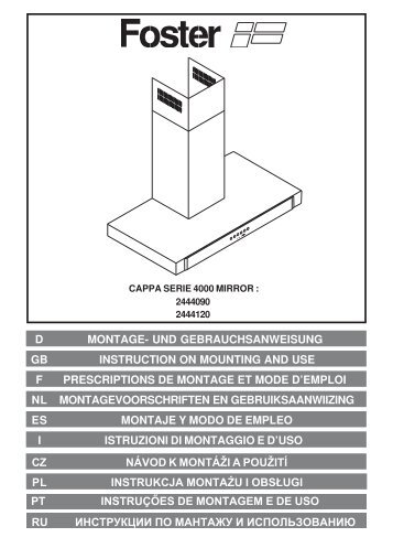 Manual de instrucciones - Foster S.p.A.