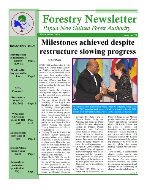 December 2009 Forestry Newsletter - Papua New Guinea Forestry ...