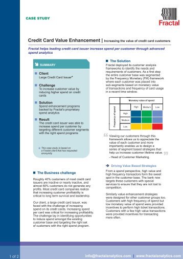 Increasing the value of credit card customers - Fractal Analytics