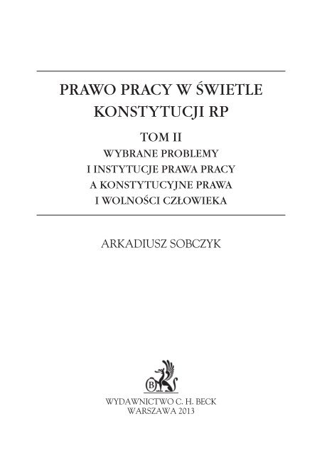 PRAWO PRACY W ŚWIETLE KONSTYTUCJI RP - Gandalf