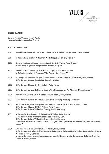 Download Biography - Galerie Georges-Philippe & Nathalie Vallois