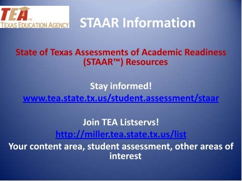 STAAR Assessment Program Overview - Frisco ISD