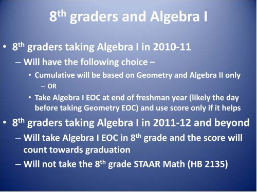 STAAR Assessment Program Overview - Frisco ISD