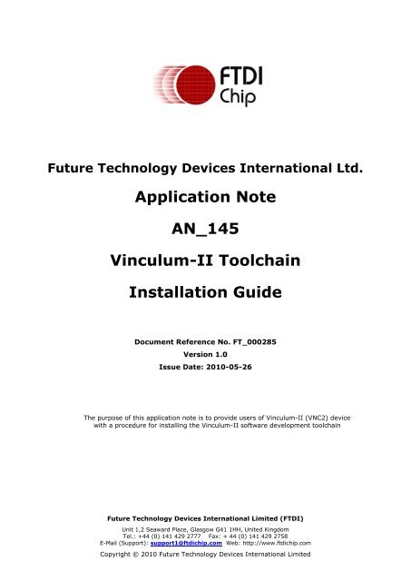 Vinculum-II Toolchain Installation Guide - FTDI